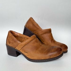B.O.C ankle booties distressed brown leather size 10